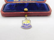 Sterling Silver Keswick Enamel Shield Charm Pendant Vintage c1970