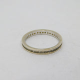 Sterling Silver Channel Set CZ Full Eternity Band Ring Contemporary c1990 Size Q