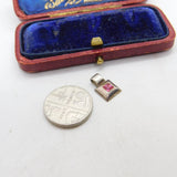 Sterling Silver and Pink Topaz Charm Pendant Vintage c1970