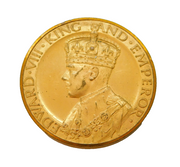 Rolled Gold King Edward VIII Coronation Medal Antique 1937