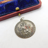 Sterling Silver St Christopher Charm Pendant Vintage c1970