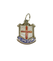 Sterling Silver 'London' Enamel Travel Charm Souvenir Vintage c1970s