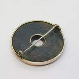 19th Century Scottish Sterling Silver & Agate Circular Brooch Antique c1860