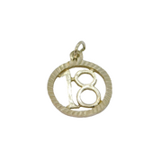Sterling Silver 18th Birthday Round Charm Or Pendant Modern c1990s