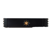 Victorian French Jet, Gold & Rolled Gold Mourning Bar Brooch Antique c1880