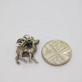 Sterling Silver Reindeer Caribou Charm Pendant Vintage c1970