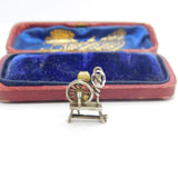 Sterling Silver Spinning Wheel Charm Pendant Vintage c1970