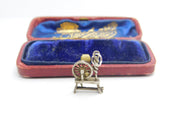 Sterling Silver Spinning Wheel Charm Pendant Vintage c1970