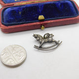 Sterling Silver Rocking Horse Charm Pendant Vintage c1970