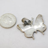 Sterling Silver Hardstone Set Butterfly Charm Pendant Vintage c1970
