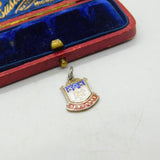 Sterling Silver and Coloured Enamel Travel Shield Charm Penzance Vintage c1970