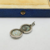 Sterling Silver Double Pocket Pendant Floral Motif Vintage c1970