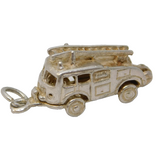 Sterling Silver Opening Fire Truck Charm Pendant Vintage c1970