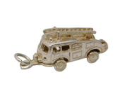 Sterling Silver Opening Fire Truck Charm Pendant Vintage c1970