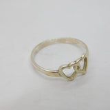 Sterling Silver Entwined Open Hearts Dress Ring Vintage 1987 Birmingham Size I