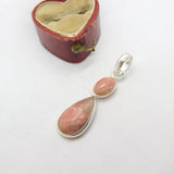 Sterling Silver Agate Teardrop Charm Pendant Vintage c1970