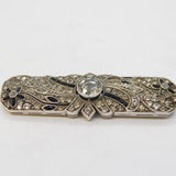 20th Century Sterling Silver & Paste Set Floral Dress Brooch Antique c1920s