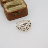 Sterling Silver Celtic Knot Pattern Band Ring Vintage c1970 Size M UK