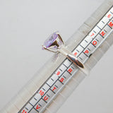 Sterling Silver Lavender CZ Faceted Solitaire Dress Ring Vintage c1970 Size Q