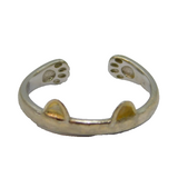 Sterling Silver Cat Inspired Open Back Studio Ring Vintage c1970 Size M 1/2