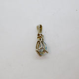 Sterling Silver White & Mystic Topaz Peardrop Charm Pendant Vintage c1970s