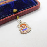 Sterling Silver & Enamel Isle of Wight Charm Pendant Vintage c1970