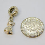 Sterling Silver Sitting Dog Charm Bead For Bracelet  Vintage c2000