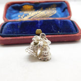 Sterling Silver Wedding Bells Charm Pendant Vintage c1970