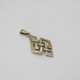 Sterling Silver Celtic Knot Style Geometric Charm Pendant Vintage c1970s