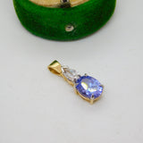 9ct Yellow Gold, Amethyst & Paste Set Pear Drop Pendant Vintage c1990 London