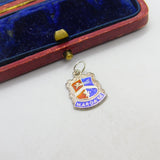 Sterling Silver and Enamel Margate Travel Shield Charm Pendant Vintage c1970