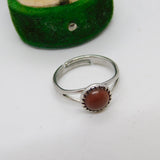 Sterling Silver Goldstone Set Signet Ring Vintage c1970 Size O 1/2 UK