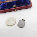 Sterling Silver and Enamel Horning Travel Shield Charm Pendant Vintage c1970