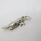 Sterling Silver Woodpecker Bird Charm Pendant Vintage c1970