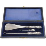 Victorian Boxed Sterling Silver Handled Sewing Set Antique 1898 Birmingham