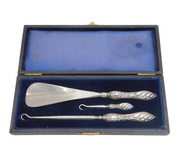 Victorian Boxed Sterling Silver Handled Sewing Set Antique 1898 Birmingham