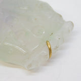 20th Century Chinese Carved Lavender Jade 9ct Gold Carved Pendant Antique