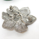 Scottish Miracle Silver Plated Flower Brooch Pin Vintage c1970