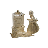 Sterling Silver Dog Begging for Food Opening Charm Pendant Vintage c1970