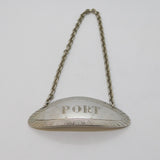 Sterling Silver Port Decanter Label Vintage 1964 Birmingham