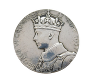 King George V Sterling Silver Coronation Medal Antique 1937 20th Century