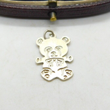 Sterling Silver Teddy Bear Charm Pendant Vintage c1970