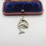 Sterling Silver Circus Dolphin Charm Pendant Vintage c1970