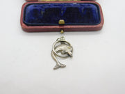 Sterling Silver Circus Dolphin Charm Pendant Vintage c1970