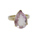 Sterling Silver Light Amethyst Peardrop Cocktail Band Ring Vintage c1970 Size P