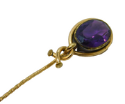 Victorian Rolled Gold & Amethyst Set Floral Stick Pin Antique c1880s