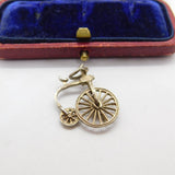 Sterling Silver Penny Farthing Bicycle Charm Pendant Vintage c1970