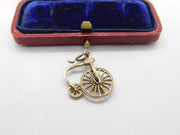 Sterling Silver Penny Farthing Bicycle Charm Pendant Vintage c1970