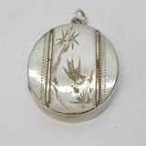 Victorian Silver Plated Aesthetic Movement Sweetheart Locket Antique c1890
