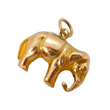 Edwardian 9ct Rose Gold Lucky Elephant Charm Pendant Antique c1910